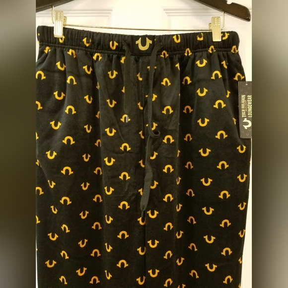 NWT Men's True Religion Soft Loungewear Drawstring Bottom Black Size Large - Picture 2 of 10